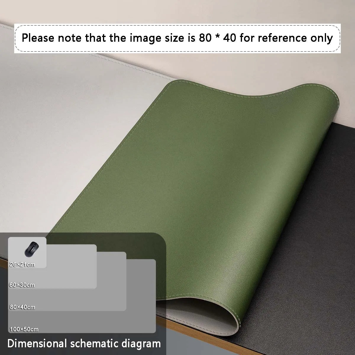 Two-Tone PU Leather Desk Mat – Large Waterproof Mouse Pad