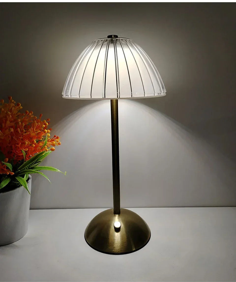 Crystal LED Table Lamp Touch Sensor Rechargeable Night Light Bedroom Bedside Bar Hotel Decor