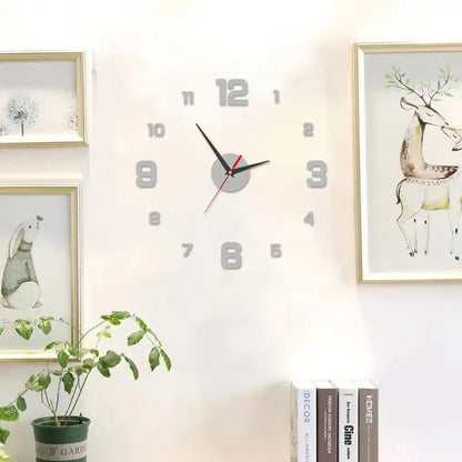 3D Frameless DIY Wall Clock Sticker Setup Silent Movement Choice of Finishes Acrylic