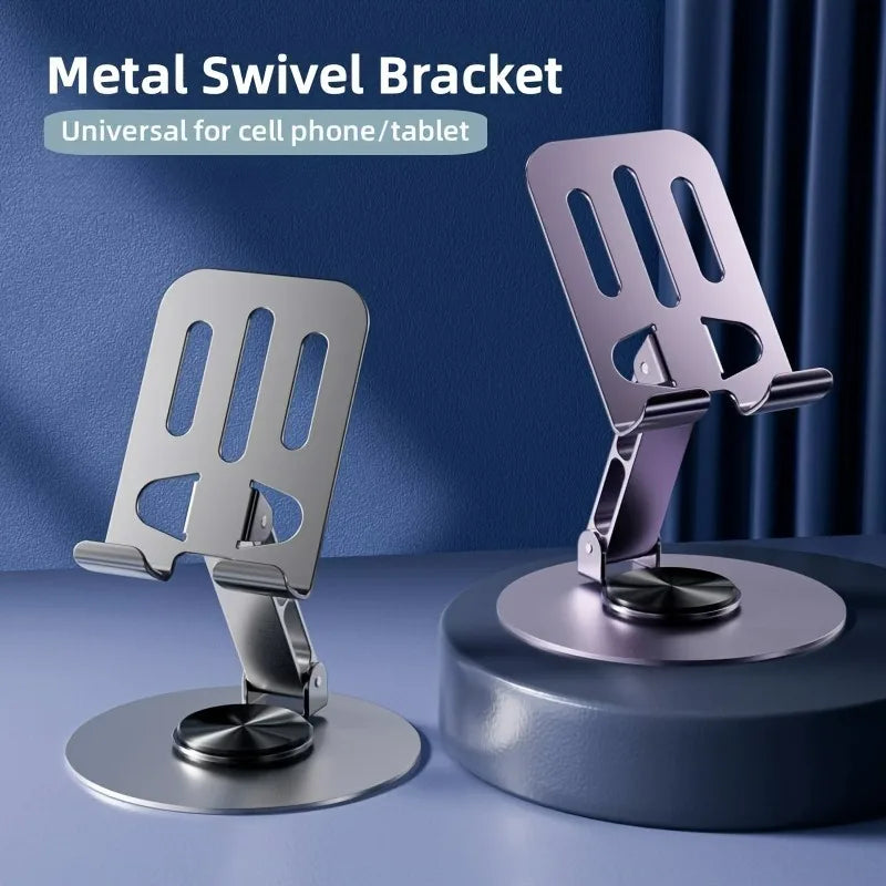 360° Rotating Phone Stand – Foldable Aluminium Desk Holder