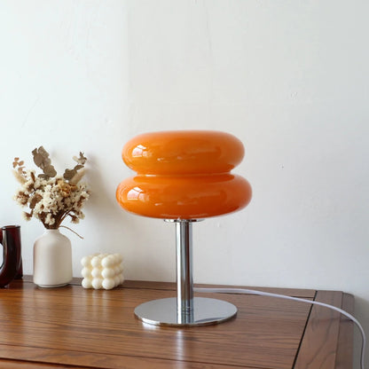 Macaron Dimmable Glass Bedside Lamp Bedroom Lighting Trichromatic Dimming Eye-Care LED