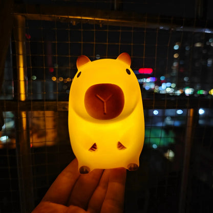 Capybara Silicone LED Night Light Bedroom Lighting Cute Decor Kids Gifts Soft Body