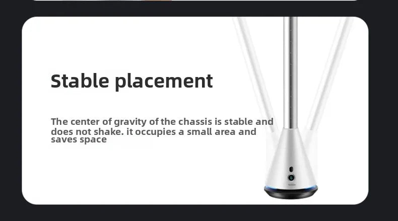 Bladeless Tower Fan 97cm Quiet Pedestal Fan with Remote & Timer Black or White
