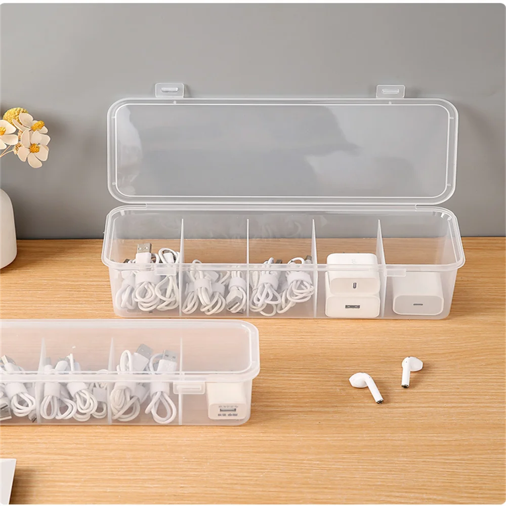 Data Cable Organizer Box Storage Case Desk Organiser Home Office