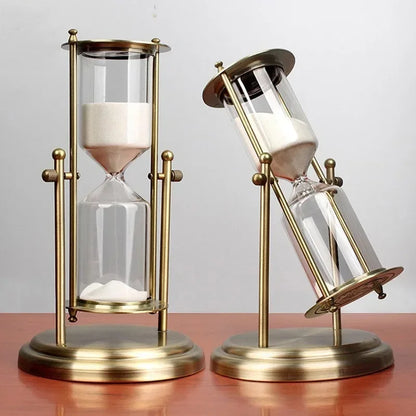 Brass Glass Hourglass Sand Timer 15 30 60 Min Decor
