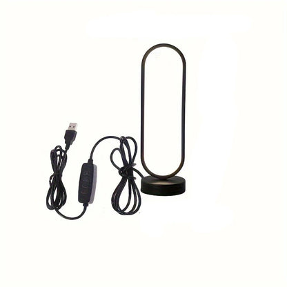 Ring LED Bedside Lamp 3-Color Night Light Aluminium Dimmable Living Room USB Indoor Lighting