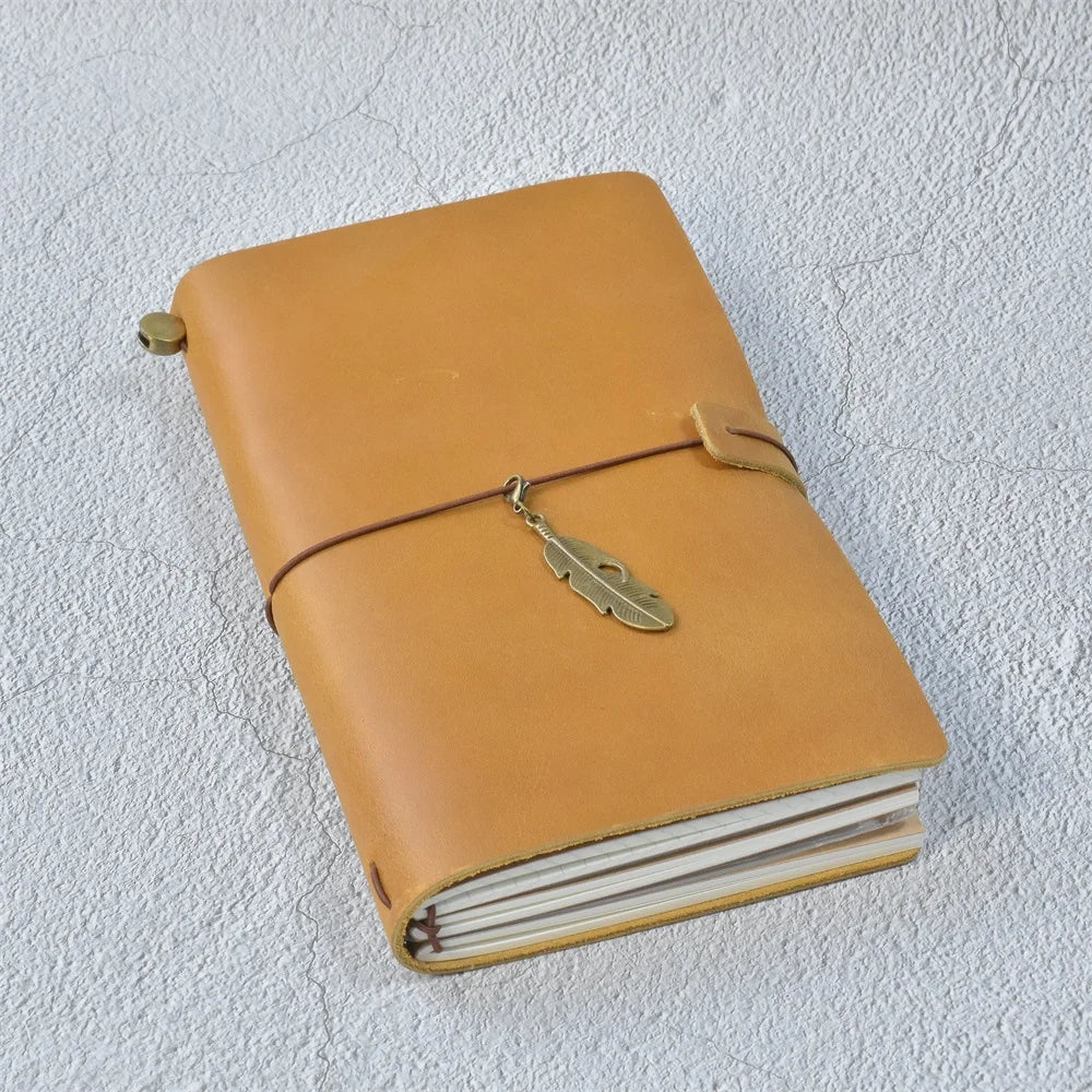100% Genuine Leather Journal Refillable Travel Notebook Retro DIY Handmade Diary Sketchbook School