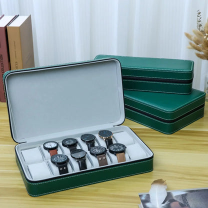 Slots Watch Organizer Box Multifunctional Wristwatch Display Storage Case with Zipper Closure