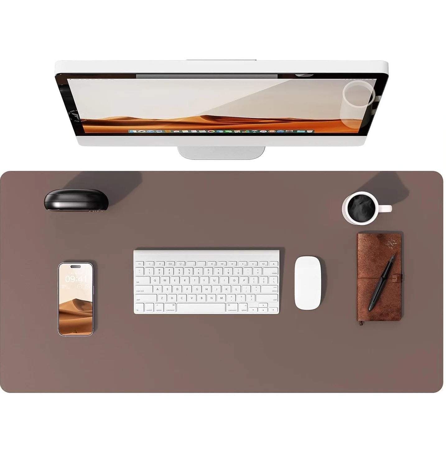 PU Leather Desk Mat – Large Non-Slip Waterproof Office Mouse Pad