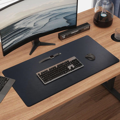 Carbon Fiber Leather Desk Pad Large Mouse Mat Waterproof