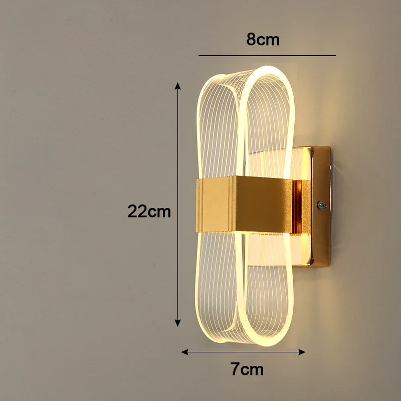 Nordic Luxury LED Bedside Wall Lamp Aluminum Warm White 3 Color Modern Living Room Sconce