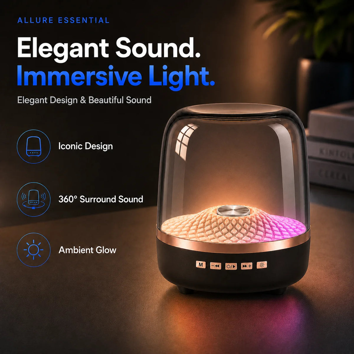 Portable Bluetooth Speaker TWS Soundbar USB Desk Accessory