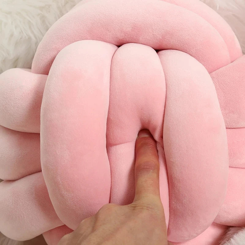 Velvet Knot Ball Cushion Decorative Round Throw Pillow 22cm or 28cm