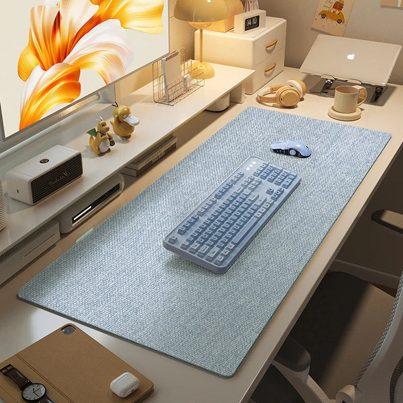 Gaming Mouse Pad 4mm Cotton Linen Large Desk Mat Non-Slip