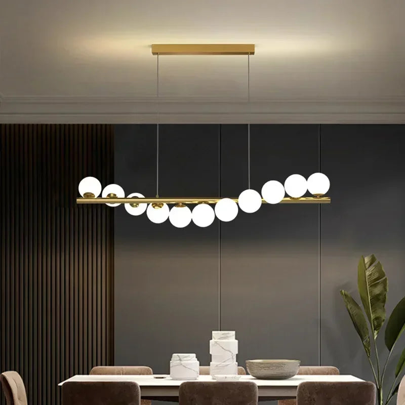 Nordic LED Ceiling Chandelier Living Room Kitchen Office Head Modern Hanging Light Fixture
