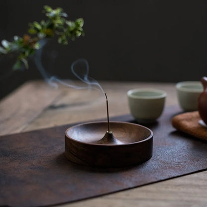 Solid Wood Incense Burner Tray Multi-Hole Design Ash-Catching Calm and Meditative Wooden