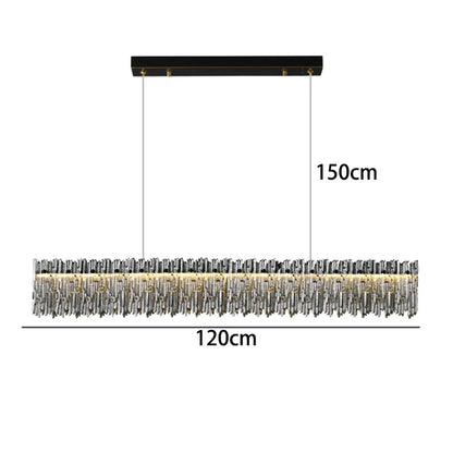 Textured Crystal Linear Chandelier LED Kitchen Island Light 100cm & 120cm