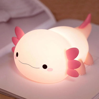 Axolotl Night Light Soft Silicone Squishy LED Lamp for Kids