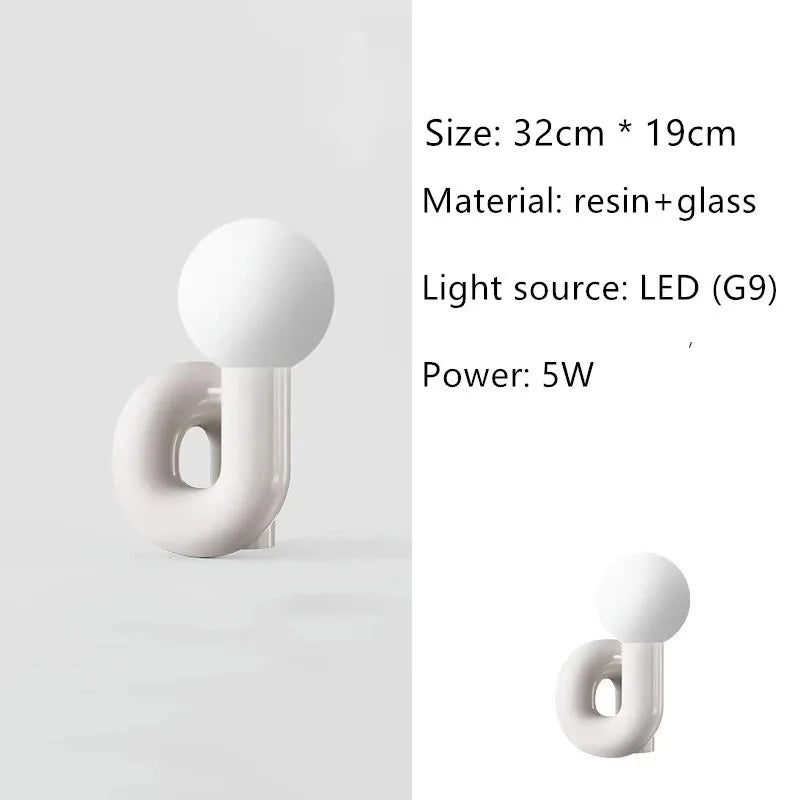 Nordic Glass Desk Lamp – Minimalist LED 3 Colour Modes Decor Light