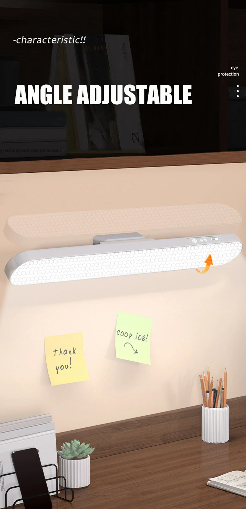 LED Magnetic Under Cabinet Light – USB Rechargeable Dimmable Strip