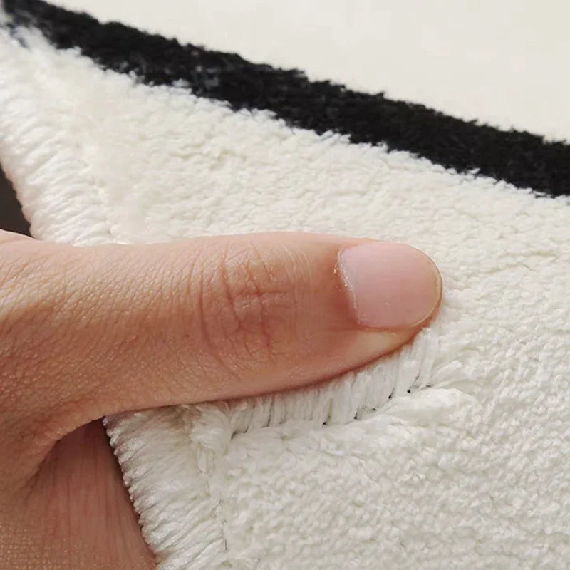 Japanese Minimalist Long Bedside Runner Rug Fluffy