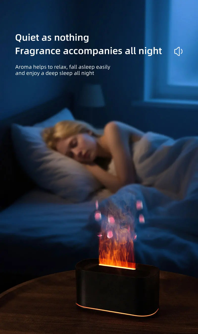 Flame Aromatherapy Diffuser – Cool Mist Humidifier for Home