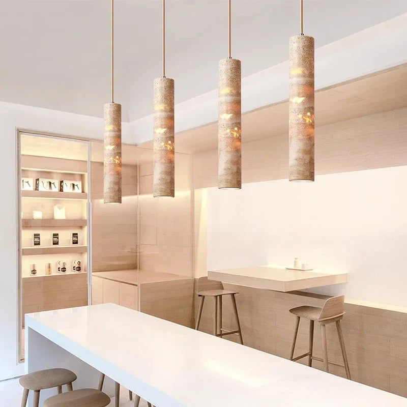 LED Marble Pendant Light Long Strip Chandelier Restaurant Bar Kitchen Island Dining Room Modern