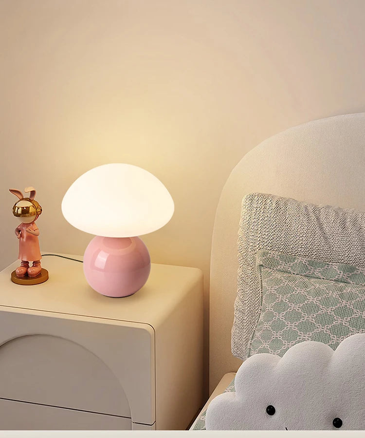Ceramic Mushroom Table Lamp Bedside Bedroom Nightstand