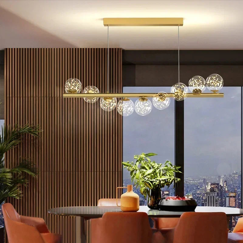 Nordic LED Ceiling Chandelier Living Room Kitchen Office Head Modern Hanging Light Fixture
