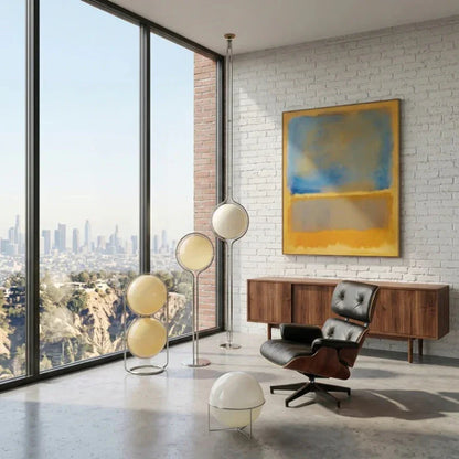 Acrylic Ball LED Floor Lamp Chrome Metal Standing Light Living Room Bedside Hotel Home Decoration
