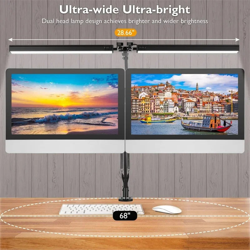 LED Clamp Desk Lamp – 5 Light Modes Auto Shut-Off Eye Protection