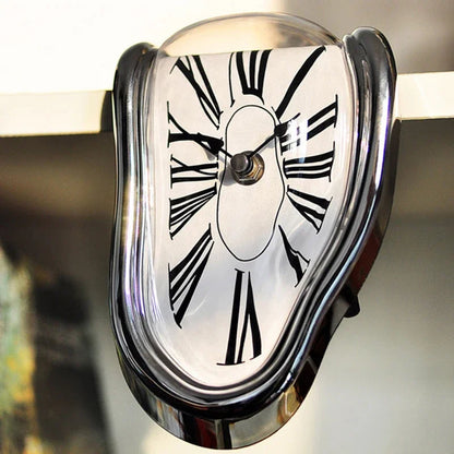 Surreal Melting Wall Clock Melted Design Silent Movement Flexible Placement