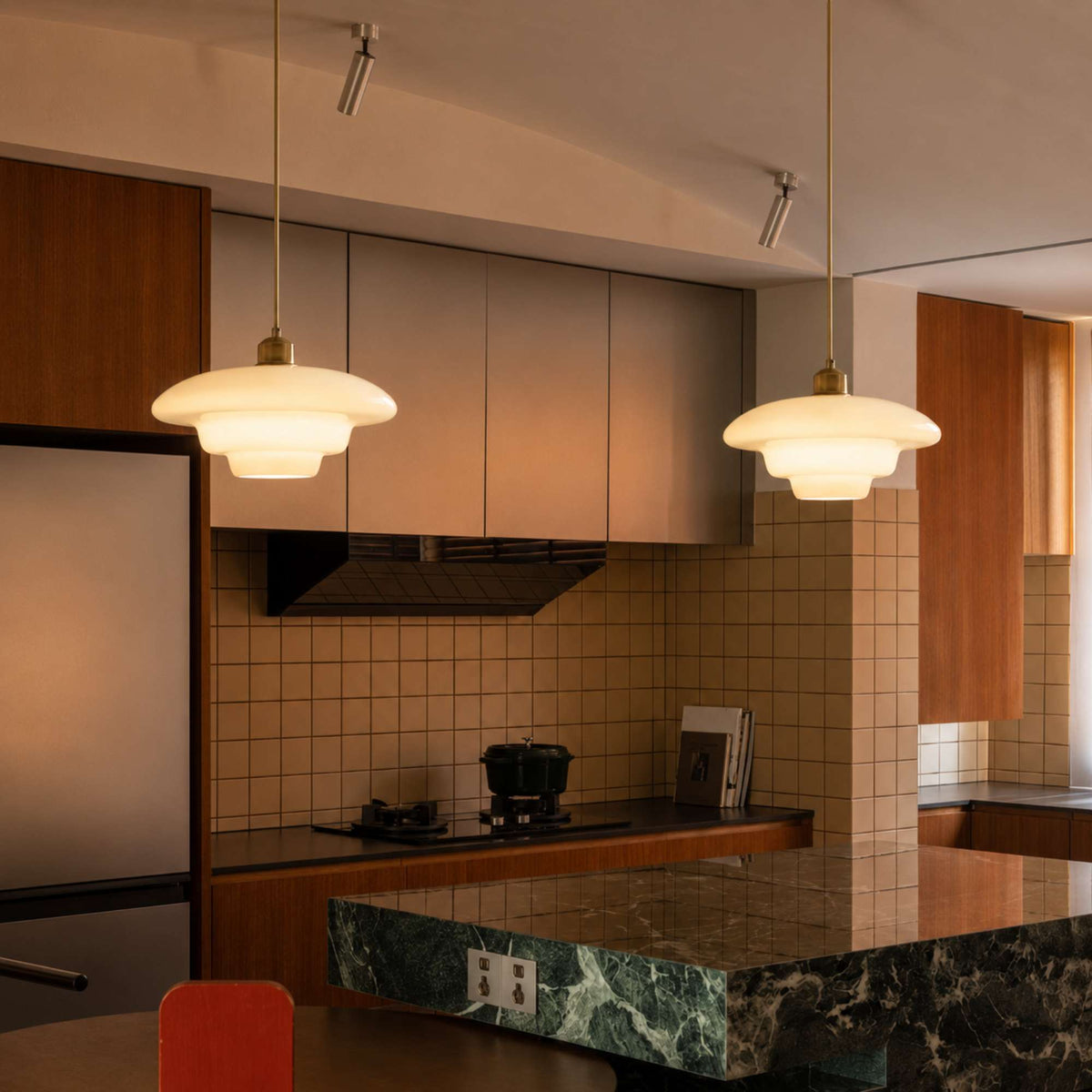 Nordic Glass Pendant Light 3-Colour LED Kitchen Dining Bedside