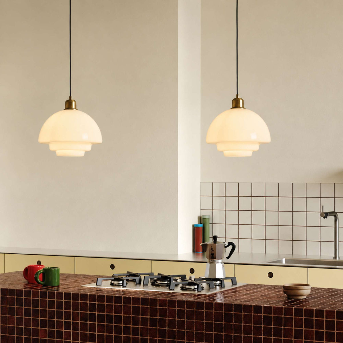 Nordic Glass Pendant Light 3-Colour LED Kitchen Dining Bedside
