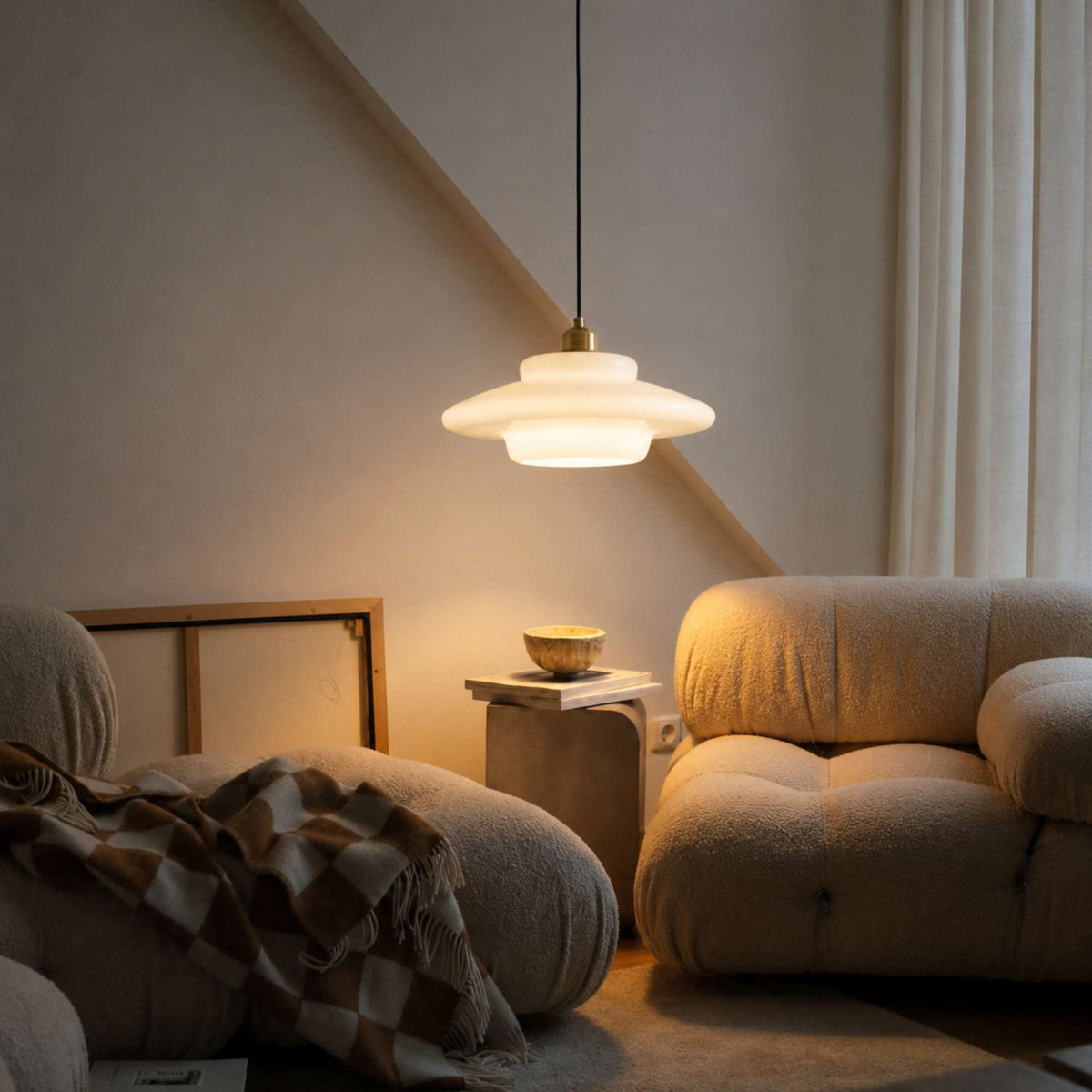 Nordic Glass Pendant Light 3-Colour LED Kitchen Dining Bedside