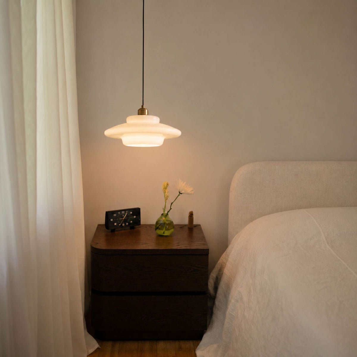 Nordic Glass Pendant Light 3-Colour LED Kitchen Dining Bedside