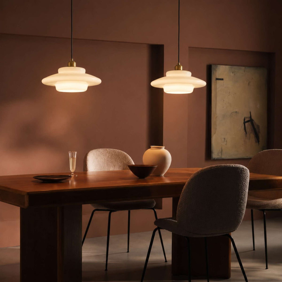 Nordic Glass Pendant Light 3-Colour LED Kitchen Dining Bedside