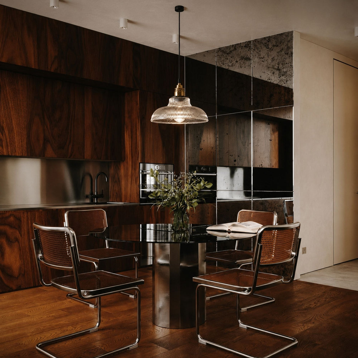 Nordic Vintage Coloured Glass Pendant Light Kitchen Dining Bar E27