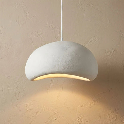 Wabi Sabi Fabric Pendant Light Natural Wood Canopy Kitchen Dining