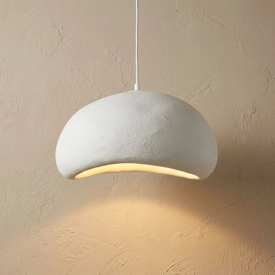 Wabi Sabi Fabric Pendant Light Natural Wood Canopy Kitchen Dining