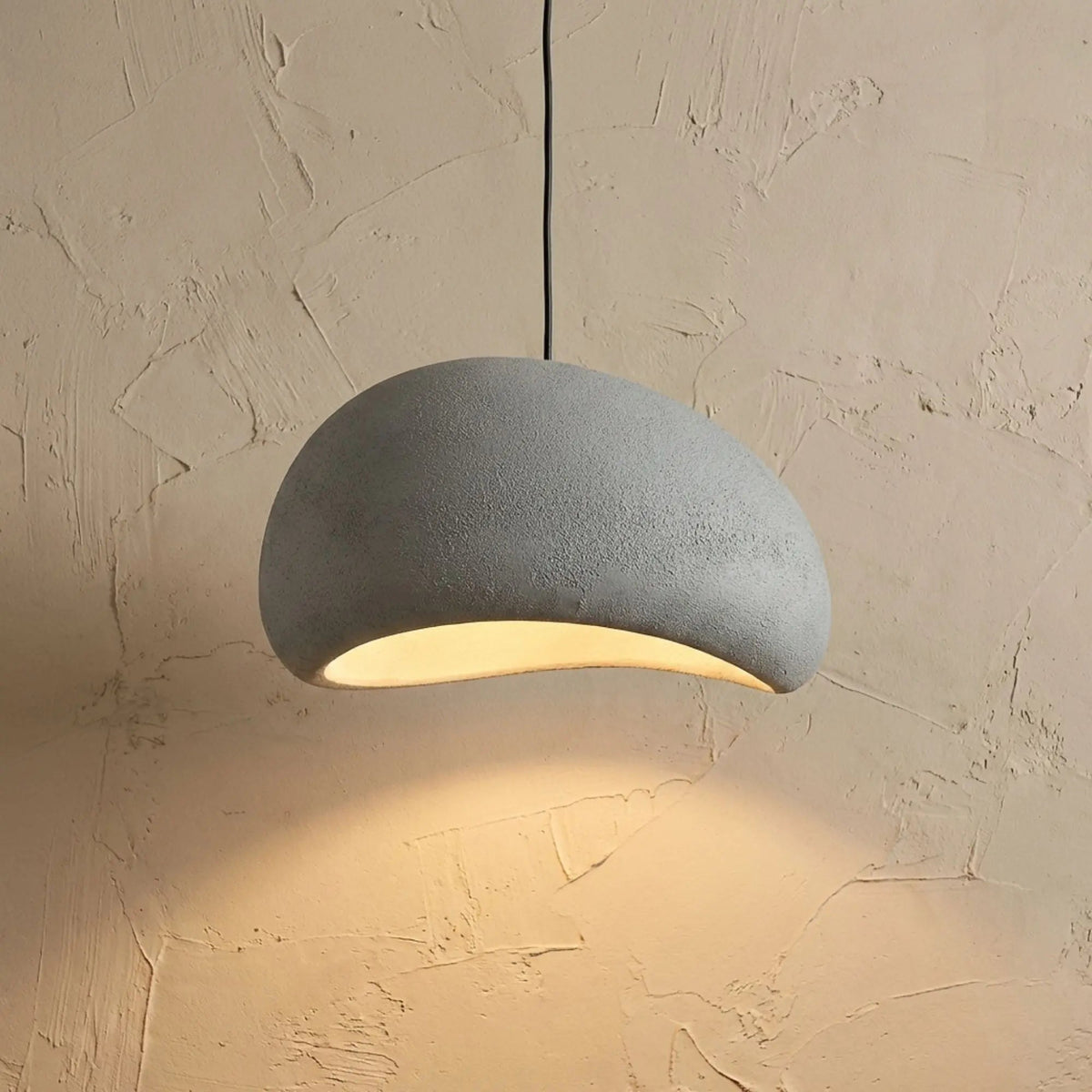 Wabi Sabi Fabric Pendant Light Natural Wood Canopy Kitchen Dining