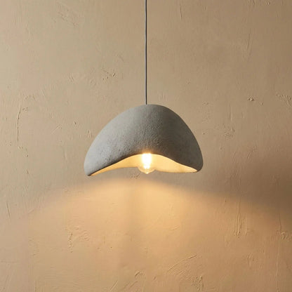 Wabi Sabi Fabric Pendant Light Natural Wood Canopy Kitchen Dining