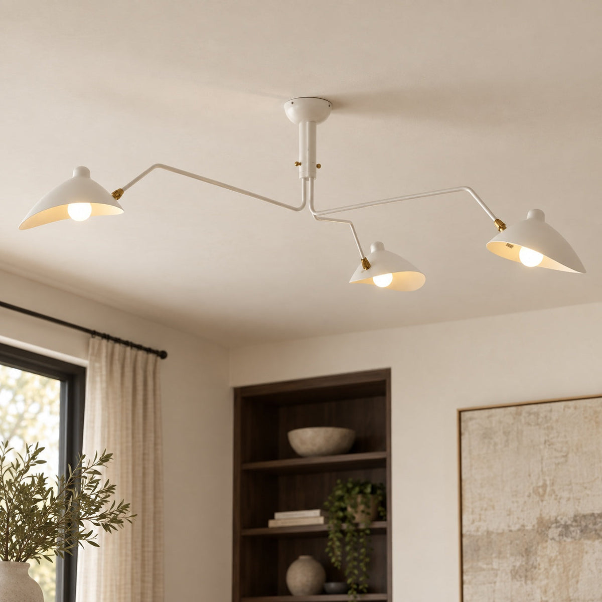 Adjustable Multi-Arm LED Flush Mount Ceiling Light Metal 3 or 6 Light