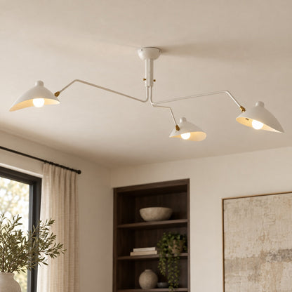 Adjustable Multi-Arm LED Flush Mount Ceiling Light Metal 3 or 6 Light