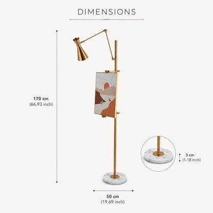 Gold & White Marble Floor Lamp LED Living Room Light