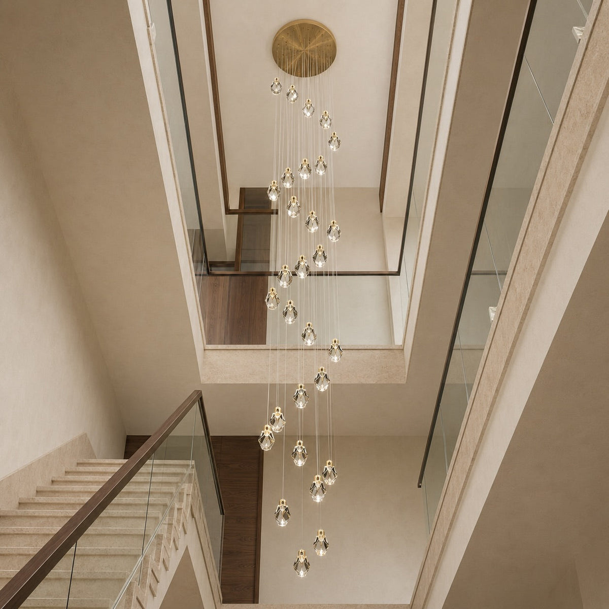 Nordic Crystal Chandelier Adjustable LED 3 to 35 Head