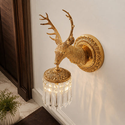 Antler Wall Light Crystal Metal LED Adjustable Sconce