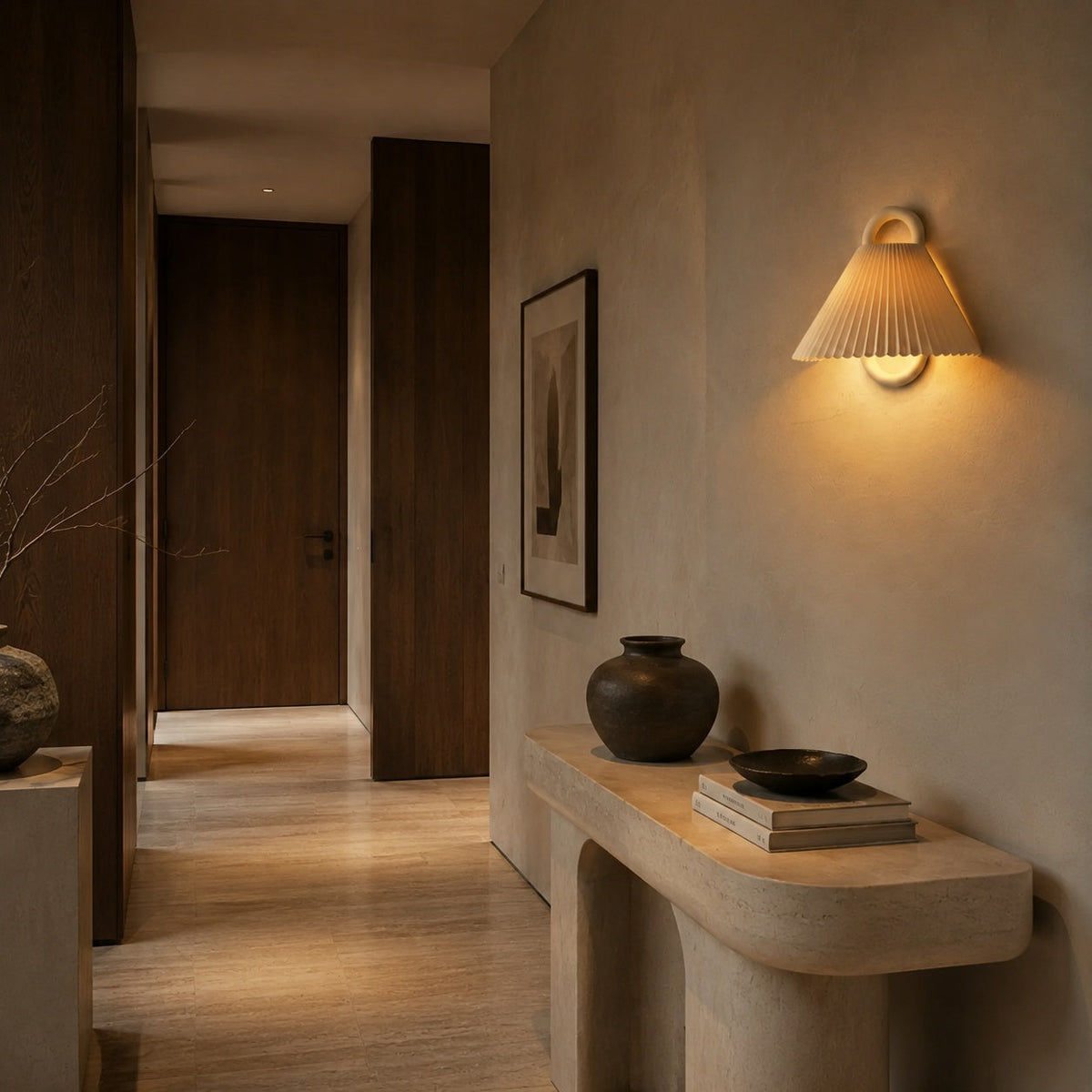 Minimalist Wall Light Wall Mounted Beech Wood Base
