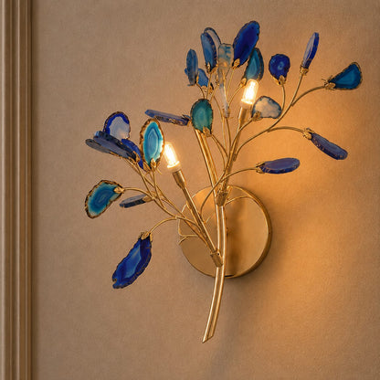 Contemporary Agate Wall Light Metal Fixture Wall