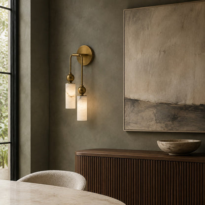 Flush Mount Glass Wall Light Adjustable LED Sconce